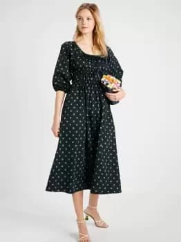 Kate Spade Picture Dot Riviera Dress, Blazer Blue/Ks Green, M (Uk 12,14)