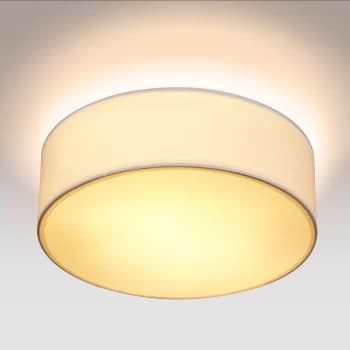 Ceiling Lamp Fabric 30cm Round 1 Flame E27 Bedroom Living Room Grey Black Taupe White White - Monzana