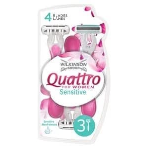Wilkinson Sword Quattro For Her Sensitive Disposables 3s