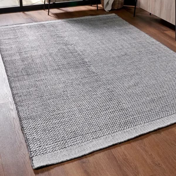 Basket Weave Rectangular Rug Graphite (Grey)