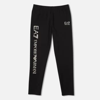 EA7 Girls Train Shiny Maxi Logo Leggings - Black - 10 Years