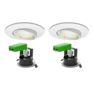 4lite WiZ White Smart Adjustable Downlight with IP20 GU10 WiFi & Bluetooth - Twin Pack