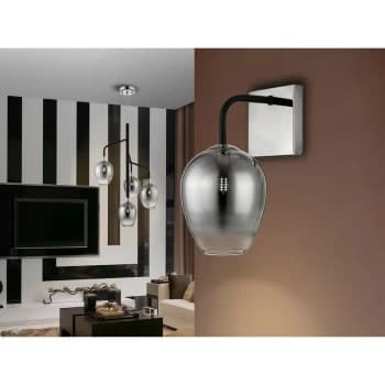 Schuller Izar - Wall Light with Shade, Matt Black, Chrome, Blurred, 1x G9