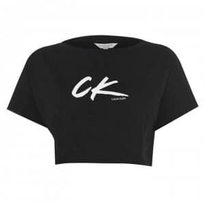Calvin Klein Wave Crop T-Shirt - Black BEH