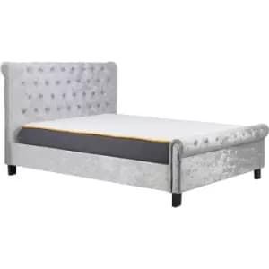 135cm Sienna Fabric Bed Steel Crushed Velvet