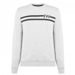 Jack Wills Hatton Stripe Crew Neck Sweatshirt - Grey Marl