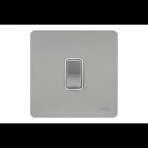 Schneider USFP 16A 1G 2W Retractive Switched White Insert Stainless Steel - GU1412RWSS