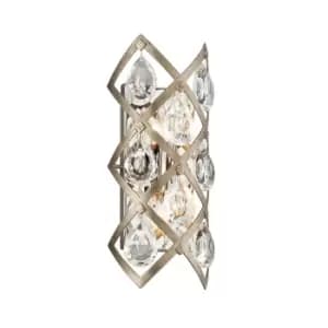 Tiara 2 Light Wall Sconce Vienna Bronze, Crystal
