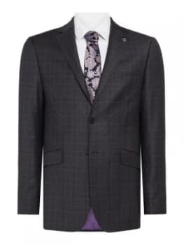 Ted Baker Mens Bishop Timeless Check Suit Jacket Grey