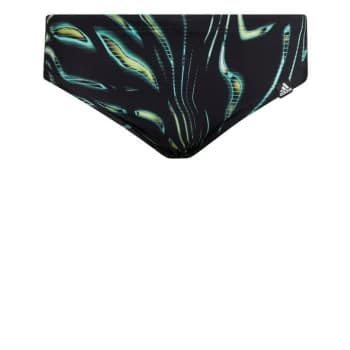 adidas Graphic Souleaf 3-Stripes Swim Trunks Mens - Black