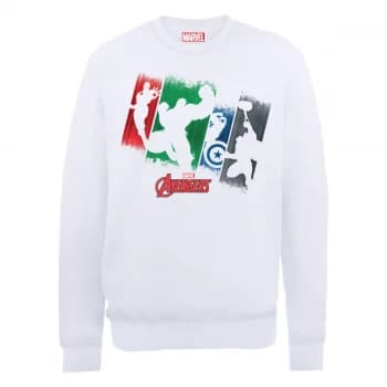 Marvel Avengers Assemble Team Punch Out Sweatshirt - White - S