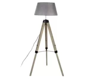 INTERIORS by Premier Harper Large Tripod Floor Lamp - Grey