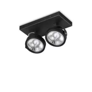 KONIG 2 Light Twin Ceiling Spotlight Black