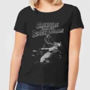 Universal Monsters Creature From The Black Lagoon Black and White Womens T-Shirt - Black
