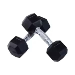 Homcom 2X6Kg Hexagonal Rubber Dumbbell Sets Ergo Weight Fitness Gym Workout Pair