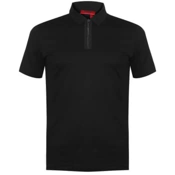 HUGO Dolden Zip Polo - Black
