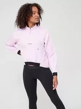 adidas Womens Utilitas Quarter Zip Top - Pink Size XL Women