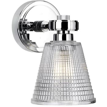 Elstead - Gunnislake - 1 Light Wall Light Polished Chrome Glass Shade IP44, G9