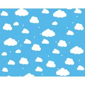 Origin Murals Cartoon Cloudy Sky Blue Wall Mural - 3.5 x 2.8m