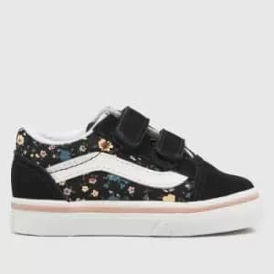 Vans Black Old Skool V Girls Toddler Trainers