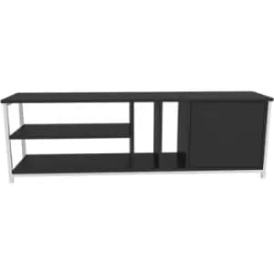 Decorotika - Oneida Decorative tv Stand, tv Unit, tv Cabinet Storage With Open Shelves And Cabinet - White And Anthracite - White / Anthracite
