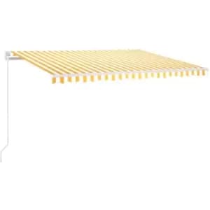 Vidaxl - Manual Retractable Awning with LED 400x350cm Yellow and White Yellow