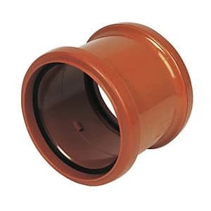 FloPlast D105 Underground Drainage Double Socket Coupling - Terracotta 110mm