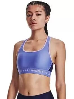 Under Armour Crossback Mid Bra, Blue, Size XL, Women