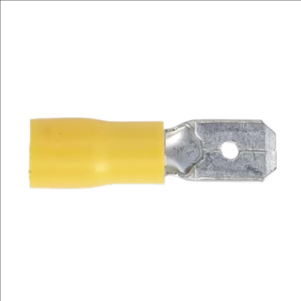 Genuine SEALEY YT15 Push-On Terminal 6.3mm Male Yellow Pack of 100