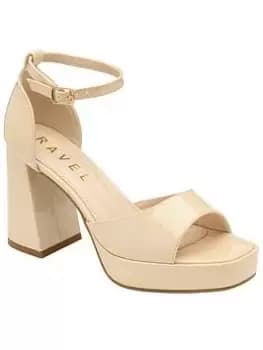 Ravel Ornsay Nude Patent Platform Heeled Sandal, Pink, Size 4, Women