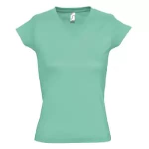 SOLs Womens/Ladies Moon V Neck Short Sleeve T-Shirt (L) (Mint)