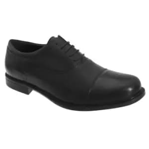 Roamers Mens Fuller Fitting Capped Leather Oxford Shoes (11 UK) (Black)