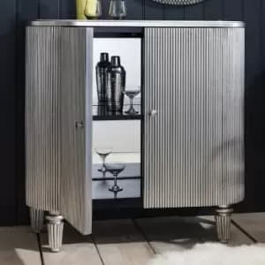 Gallery Interiors Hudson Living Jeeves Drinks Cabinet Silver