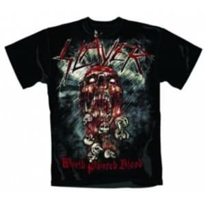 Slayer World Painted Blood Skull Mens T Shirt: Small