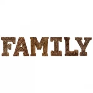 Hand Carved Wooden Geometric Letters Family