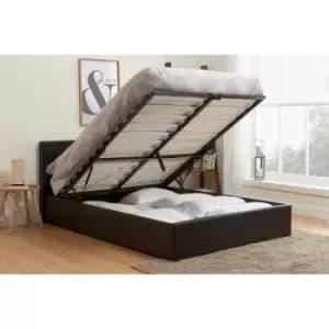 Berlin Ottoman Storage Bed Brown Faux Leather 3ft Single 90cm - Birlea