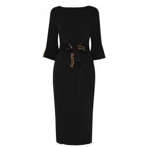 Biba Tie Midi Dress - Black