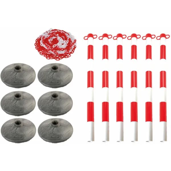 Laser Tools - Set of 6 Posts & Bases with Chain 6701