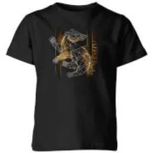 Harry Potter Hufflepuff Geometric Kids T-Shirt - Black - 11-12 Years