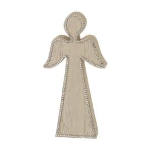 Wooden Angel With Diamond Trim 15cm
