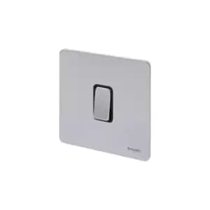 Schneider USFP 16A 1G 2W Retractive Switched Black Insert Polished Chrome - GU1412RBPC