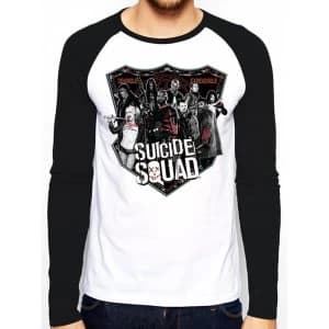 Suicide Squad 'Group Shot' Mens Large Baseball Shirt - White