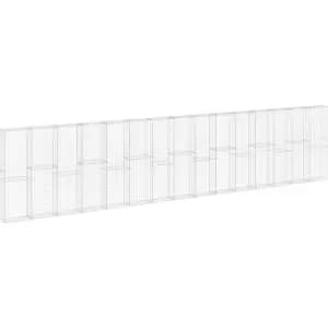 Gabion Wall with Covers Galvanised Steel 900x30x200cm Vidaxl Silver