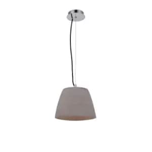 Triangle Pendant Small 1 Light E27, Cement/Polished Chrome