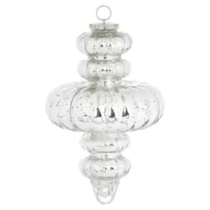 The Noel Collection Silver Fluted Statement Bauble