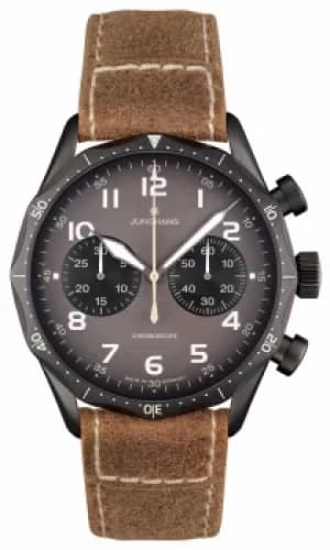Junghans Meister Pilot Self-Winding Mechanical Brown Strap Watch