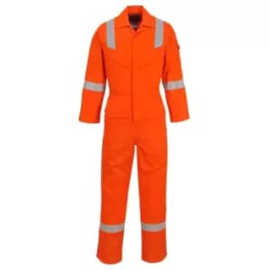 Biz Flame Mens Flame Resistant Super Lightweight Antistatic Coverall Orange Small 32"
