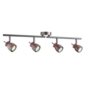 Jupiter LED Adjustable 4 Light Spotlight Bar Copper, GU10