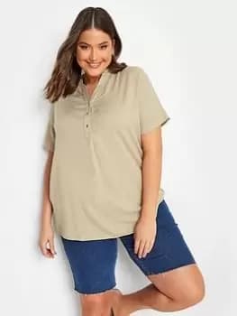 Yours Yours Half Placket Blouse, Natural, Size 16, Women