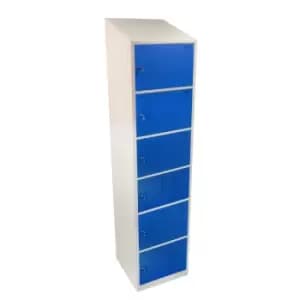Six Tier Hero Metal Locker, Blue Doors, 1950H x 450W x 450D